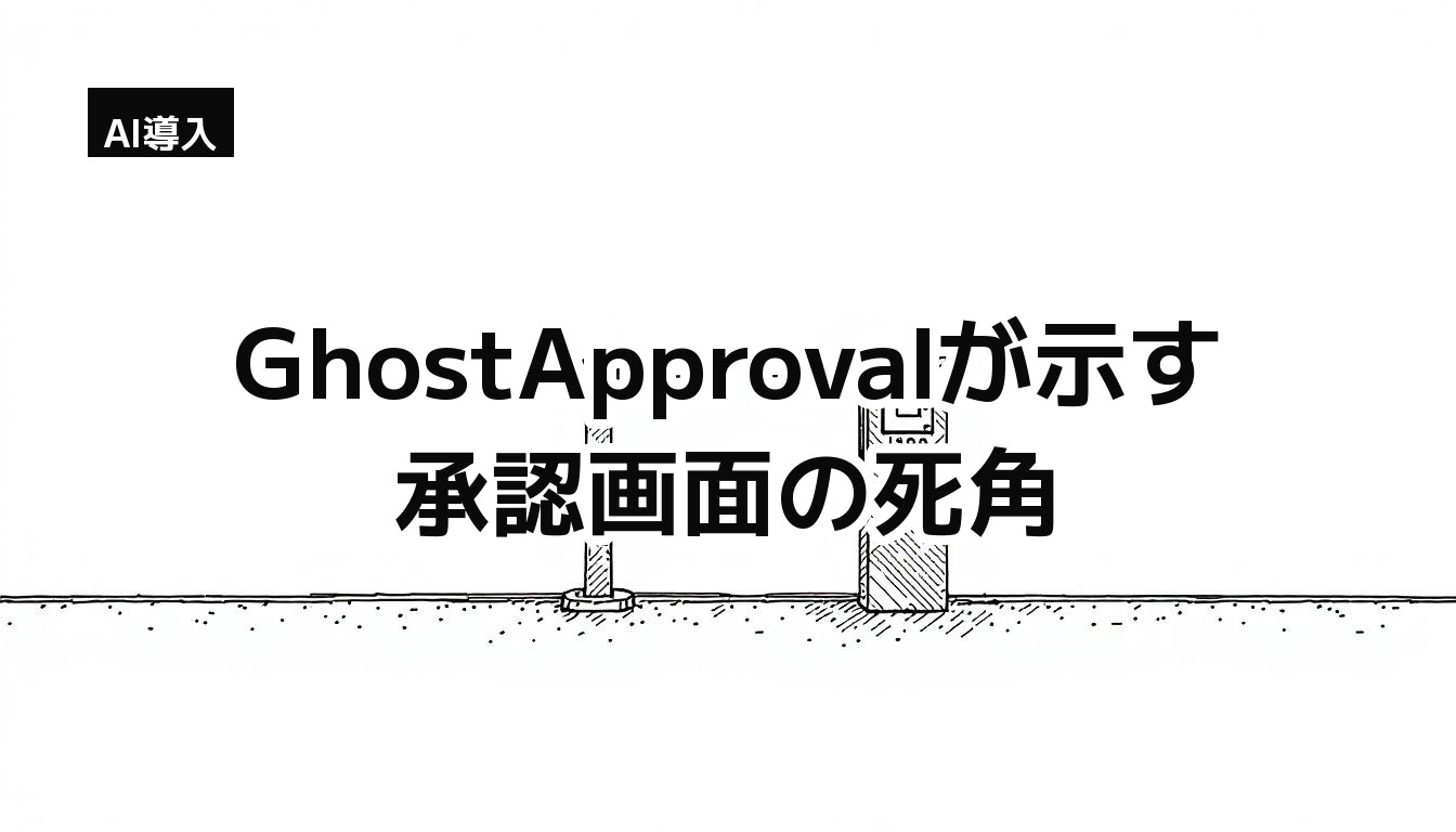 白地に細い黒線で描かれた、腕木の上がった簡素なゲートバー1本のモノクロイラスト（承認ゲートの比喩）