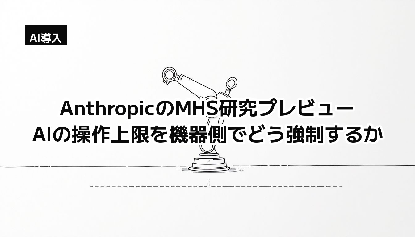 宙に浮くロボットアームが、点線の境界の内側にとどまっているモノクロイラスト（安全な操作範囲を機器側で強制することの比喩）